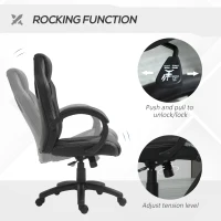 HOMCOM Racing Gaming Chair Office Chair Computer Desk Gamer Chair with Swivel Wheels, Padded Headrest, Tilt Function, Black(m-5)