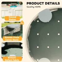 Outsunny Kids Outdoor Sandbox with Cover Waterproof Oxford Canopy, Bottom Fabric Liner for 3-12 years old, Backyard, Cream White(m-6)