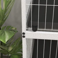 PawHut 5-Tier Rolling Small Animal Cage, Deluxe Guinea Pig Cage, Ferret Cage for Mink Chinchilla Kitten Rabbit, Light Grey(m-9)