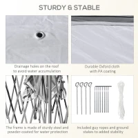 Outsunny 11' x 11' Pop Up Canopy Tent with Netting and Carry Bag, Instant Gazebo Sun Shelter, Tents for Parties with 121 Square Feet of Shade, for Outdoor, Garden, Patio, Gray(m-7)