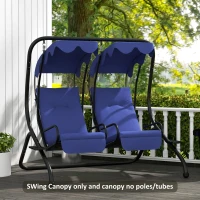 Outsunny 84A-052 Series 2-Seater Swing Canopy Replacement Top Cover, Blue(m-2)