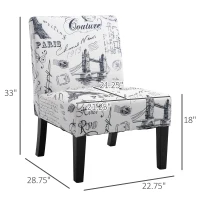 HOMCOM Comfortable Stable Modern Dining Chair In Hand-Painted Style for Dining Room and Bedroom(m-3)