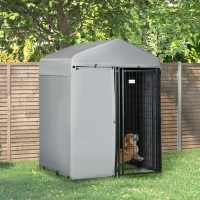 PawHut 4' x 4' x 6' Outdoor Dog Kennel with Waterproof Canopy, Removable Windproof Walls, Dog Run Exercise Pen for Small & Medium Dogs, Chickens, Ducks(m-2)
