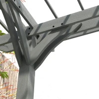 Outsunny 12' x 20' Outdoor Pergola, Wood Gazebo Grape Trellis with Stable Structure for Climbing Plant Support, Gray(m-9)