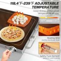 HOMCOM Food Warmer with Adjustable Temperature, Electric Warming Tray with Cool-Touch Handles for Parties, Buffets, Black(m-5)