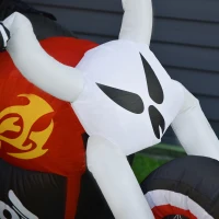 HOMCOM 6' W Halloween Inflatables Outdoor Decorations Grim Ghost Biker, Blow Up LED Yard Decor for Garden, Lawn, Party, Holiday, Waterproof(m-9)