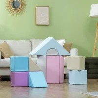 Soozier 11 Piece Soft Play Blocks Kids Climb and Crawl Gym Toy Foam Building Multicolour(m-8)