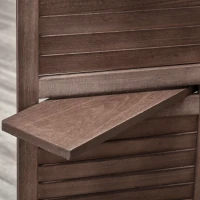 HOMCOM Room Divider, 4 Panel 67" Tall Wood Privacy Screen with 3 Display Shelves, and Folding Storage for Bedroom or Home Office, Walnut(m-9)