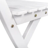 Outsunny 3 Piece Bistro Set, Wood Folding Outdoor Furniture with Table & Chairs for Backyard & Balcony, Square, White(m-8)