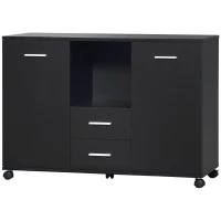 Vinsetto Multifunction Office Filing Cabinet Printer Stand with 2 Drawers, 2 Shelves, & Smooth Counter Surface, Black(m-11)
