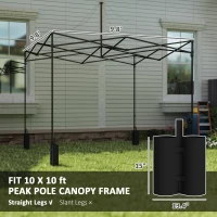 Outsunny 10' x 10' Replacement Canopy Top for Pop Up Canopy Tent with 4 Sand Bags, UPF50+ Protection, Dark Gray(m-3)