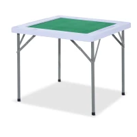 HOMCOM 35" 4-Player Mahjong Game Portable Folding Table for Poker Dominoes Card with Cup and Coin Holders(m-1)