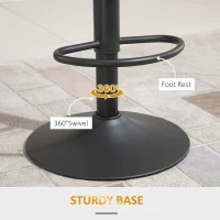 HOMCOM Bar Stools Set of 2, Swivel Counter Height Bar Stools with Adjustable Height and Footrest, PU Leather Upholstered Kitchen Stool for Breakfast Bar, Brown(m-6)