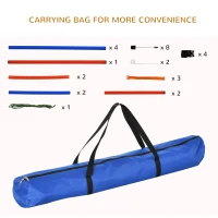 PawHut Dog Pet Agility Training Kit High Jump Weave Pole Ring Obedience Training Set Adjustable Equipment Portable(m-7)