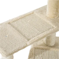 PawHut 39” Scratching Cat Tree Scratcher Revolving Steps Climbing Tower Post Pets Furniture Beige(m-9)