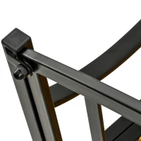 Outsunny 50" Garden Bench, Patio Loveseat with Antique Backrest, Wood Seat and Steel Frame for Backyard or Porch(m-8)