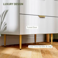 HOMCOM Modern Chest of Drawers 4 Drawer Dresser for Bedroom with Gold Legs and Handles, White(m-5)