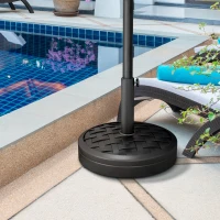 Outsunny 40lbs. Concrete Umbrella Base with Rattan Effect, Heavy Duty Parasol Stand for Outdoor Patio Umbrella, Black(m-8)