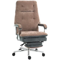 HOMCOM Home Office Chair, Big and Tall Fabric Computer Desk Chair, Swivel Task Chair with Adjustable Height, Coffee(m-1)