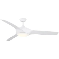 HOMCOM 52" Reversible Indoor Ceiling Fan with Light, Modern Mount LED Lighting Fan with Remote Control, for Bedroom, and Living Room, White(m-1)