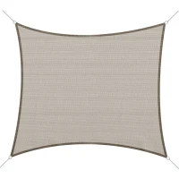 Outsunny 16' x 20' Sun Shade Sail Canopy Outdoor Shade Sail Cloth for Patio Deck Yard with D-Rings and Rope Included, Light Brown(m-1)