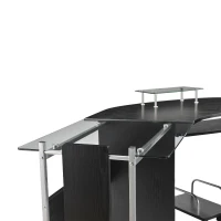 HOMCOM 69" L-Shaped Corner Computer Desk Laptop Workstation PC Table Home Office W/ Sliding Keyboard CPU Stand Black(m-5)