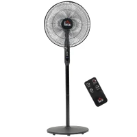 HOMCOM Floor Standing Fan with Remote Control, Oscillating, LED Screen, Stand Up Cooling Fan, Tall Pedestal Electric Fan for Home Bedroom, Black(m-11)