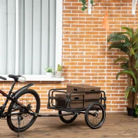 Aosom Bike Trailer, Bicycle Cargo Carrier with Suspension, Triple Safety Features, 16" Wheels, Hitch, Steel Frame, Black(m-8)