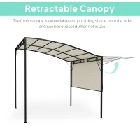 Outsunny 10' x 8' Outdoor Pergola and Patio Gazebo for Garden, Camper, Deck, Doors and Windows, Cream White(m-4)