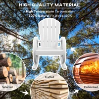 Outsunny Patio Wooden Rocking Chair, Wagon Outdoor Rocker Chair with Slatted Design and Wheel Armrests for Garden, White(m-6)