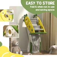 Qaba 3 in 1 Foldable Toddler Slide with Basketball Hoop, Climber, for 1-3 Years Old, Yellow(m-5)