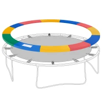 HOMCOM 12ft Trampoline Spring Cover, Plastic Trampoline Replacement Pad Gym Bounce Jump Cover EPE Foam Safety Guard Padding Outdoor, Colorful(m-11)