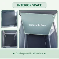 PawHut 2 Story Wooden Outdoor Cat House with Windows, Platforms, Openable Top, Asphalt Roof, Grey(m-7)