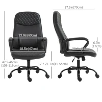 Vinsetto Massage Office Chair, PU Leather Swivel Chair with 2-Point Vibration Lumbar, USB Power and Adjustable Height, Black(m-3)