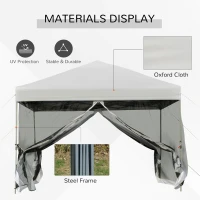 Outsunny 10' x 10' Pop-Up Canopy Tent Outdoor Party Tent, 3-Level Adjustable Height, Silver(m-9)