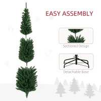 HOMCOM 8' Artificial Pencil Christmas Trees Holiday Decoration with Colorful LED Lights, Steel Base, Skinny Shape(m-7)