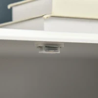 HOMCOM Kitchen Sideboard, Glass Door Buffet Cabinet, Bathroom Storage Cabinet with Adjustable Storage Shelf for Dining Room, Living Room, White(m-9)