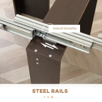 HOMCOM Extendable Dining Table, Expandable Kitchen Table for Small Spaces, Seats up to 6 People, Dark Brown(m-7)