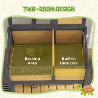 PawHut Tortoise Habitat with Shelf Storage Tortoise Gift Accessory with Weather Protection for Indoor, Yellow(m-4)