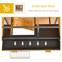 PawHut Wooden Rabbit Hutch Metal Frame Small Animal Habitat with No Leak Tray, Asphalt Openable Roof,Ramp and Lockable Door for Rabbits, Chickens, Ducks, Outdoor Light Yellow(m-6)