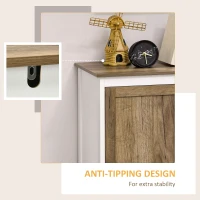 HOMCOM Farmhouse Sideboard, Storage Cabinet with 2 Doors and Shelves Kitchen, Living room, 30.9" x 15.4" x 30.9", Dark Oak(m-5)