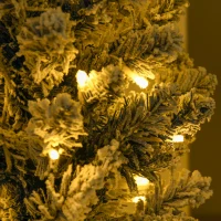 HOMCOM 6' Flocked Christmas Trees, Pencil Prelit Artificial Christmas Tree with Snow Branches, Blue(m-10)