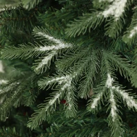 HOMCOM 6ft Flocked Christmas Tree, Artificial Christmas Tree with 850 Branch Tips, Metal Base, Automatic Open, Green(m-10)