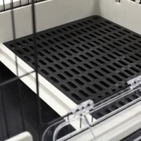 PawHut 45"H 4-Level Small Animal Cage Rabbit Hutch with Universal Lockable Wheels, Slide-out Tray for Bunny, Chinchillas, Ferret, Black(m-10)