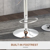 HOMCOM 2 Piece Modern Barstools with Backrest Counter Chairs with Footrest Swivel Black(m-6)