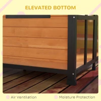 PawHut Cabin-Style Wooden Dog House for Large Dogs with Openable Roof & Giant Window, Yellow(m-6)