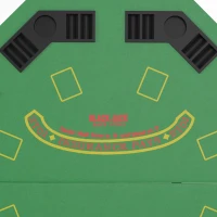 Soozier Foldable Poker Table Blackjack Texas Holdem Poker Game Table with Chips Tray & Cup Holders, 47" Octagon, Green(m-8)