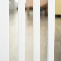 PawHut Free Standing Wooden Pet Gate Indoor Dog Barrier Foldable Step Over Doorway Fence Safety Gate with Open Door Z Shape 4 Panel(m-7)