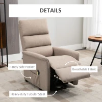 HOMCOM Lift Chair for Elderly, Power Chair Recliner with Remote Control, Side Pockets for Living Room, Brown(m-6)