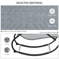 Outsunny Zero Gravity Rocking Lounge Chair, Patio Rocker w/ Removable Pillow, Recliner Seat for Indoor & Outdoor, Breathable Texteline, Grey(m-6)